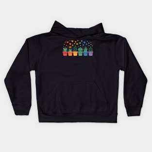 Colorful Plant Pots for Gay Gardeners & Allies Kids Hoodie
